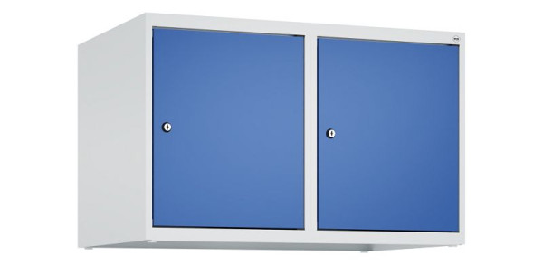 C+P Schrankaufsatz Classic PLUS, Aufsatzschrank, 7035/5010, Zylinderschlösser, 500x800x500mm, 2 Abteile, 080090-22 S10018