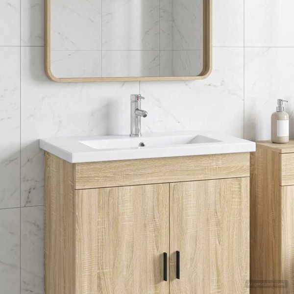 vidaXL Waschbecken fürs Badezimmer Chrom 81 x 40 x 17,5 cm Metall, 890236