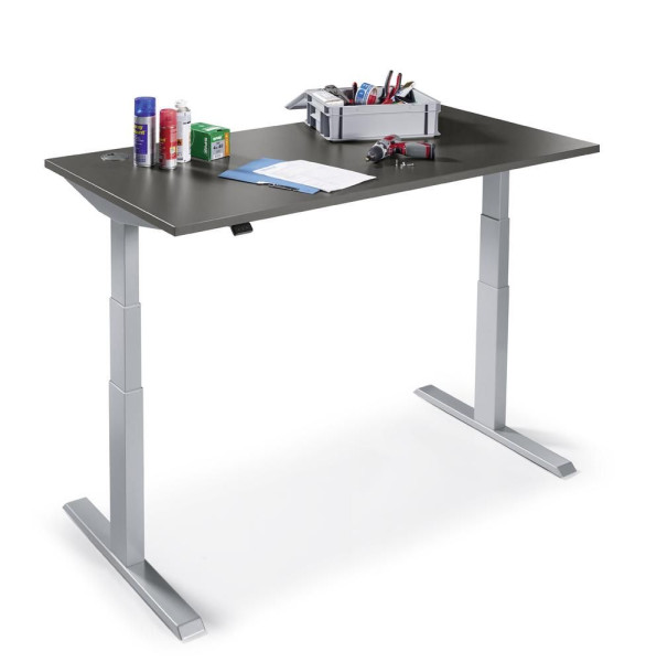 Deskin Sitz-/Stehschreibtisch Comfort EVO, Dekor anthrazit, B 1600 x T 800 x H 640-1300 mm, 278675