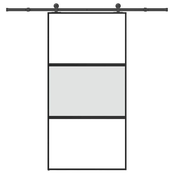 vidaXL Schiebetür mit Beschlag 102,5x205 cm Hartglas & Aluminium, 3332952