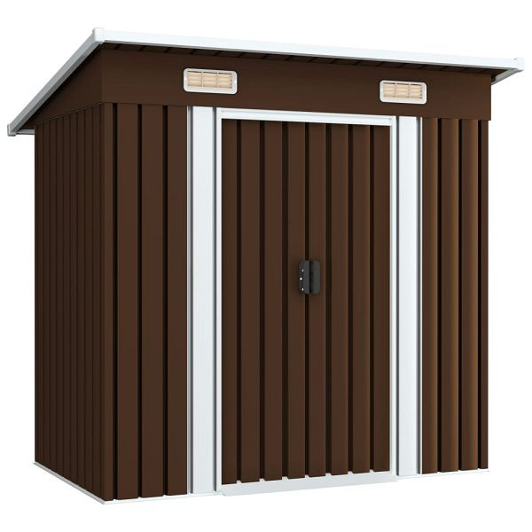 vidaXL Geräteschuppen Braun 194x121x181 cm Stahl, 47027