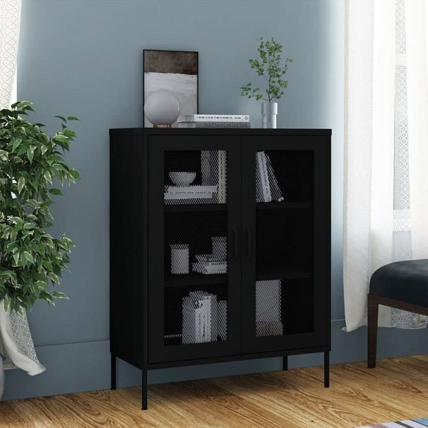 vidaXL Lagerschrank Schwarz 80x35x101,5 cm Stahl, 336178