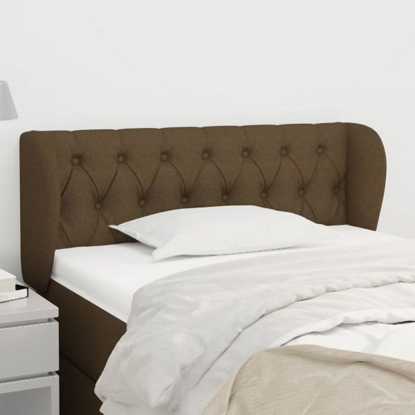 vidaXL Kopfteil mit Ohren Dunkelbraun 103x23x78/88 cm Stoff, 3117473