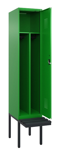 C+P Spind Evolo PLUS, 1 Abteile, 2120x400x815mm, 6037/6037, Haken 4, Zylinderschloss, Sitzfläche Kunststoff, Trennwand, 0490407-12F S10106