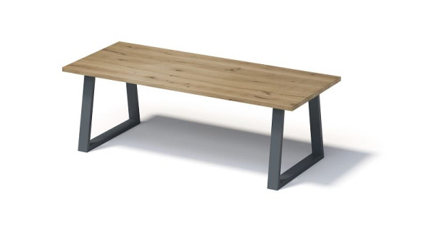 Bisley Fortis Table Regular, 2400 x 1000 mm, gerade Kante, geölte Oberfläche, T-Gestell, Oberfläche: natürlich / Gestellfarbe: anthrazitgrau, F2410TP334