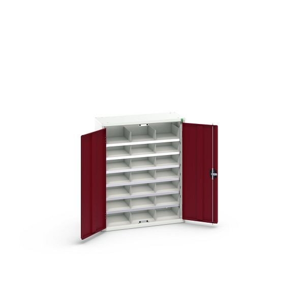 bott verso Fächerschrank, mit 21 Abteilen, BxTxH: 800 x 350 x 1000 mm, Lichtgrau / Purpurrot, 16926402.24
