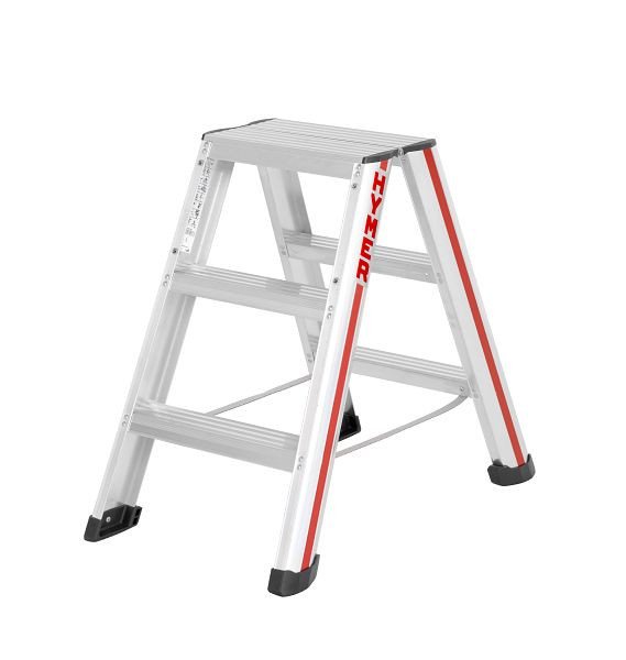 HYMER Stufenstehleiter, beidseitig begehbar, 2x3 Stufen, Länge 0,78 m, Standhöhe: 0,21 m, 602406