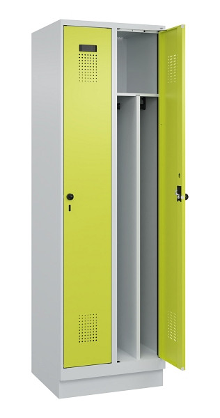 C+P Spind Evolo PLUS, mit Sockel, 2 Abteile, 1950x600x500mm, 7035/0024, Verschluss Drehriegel, 049020-20F S10015
