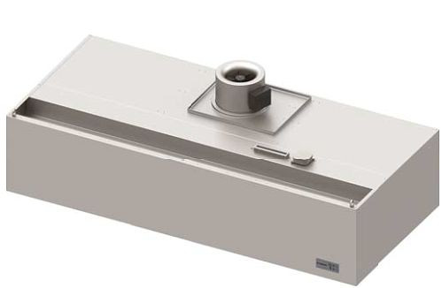 Stalgast Wandhaube "Expert Line", Kastenform 1200 mm x 1000 mm mit Rohrventilator, Steuerung und LC2 Typ A Zyklonen-/Labyrinthfilter, WH121022