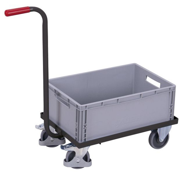 VARIOfit Griffroller mit Kunststoffkiste, Ladefläche: 615 x 415 mm, RAL 7016 anthrazitgrau, sw-450.806/AG