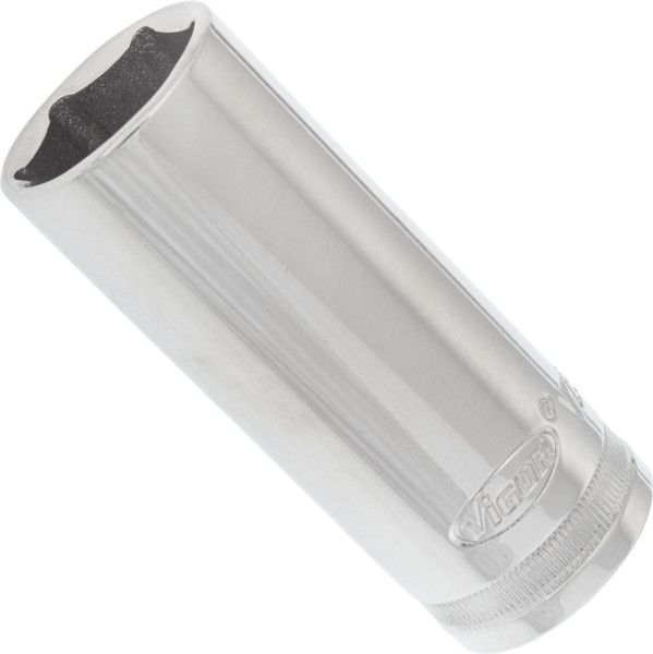 VIGOR Steckschlüsseleinsatz, lang, Vierkant hohl 12,5 mm (1/2 Zoll), Außen-Sechskant Profil, 22 mm, V2591N