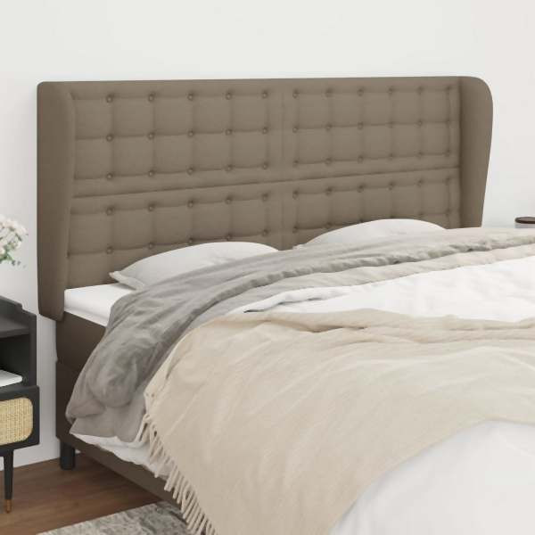 vidaXL Kopfteil mit Ohren Taupe 183x23x118/128 cm Stoff, 3118408