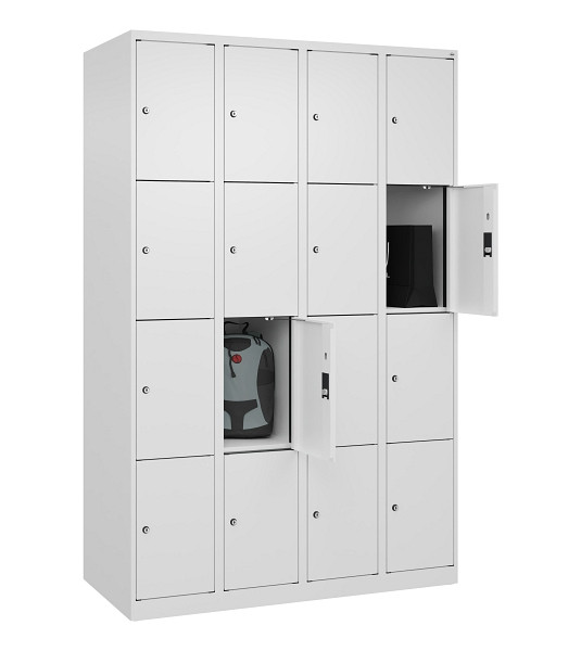 C+P Schließfachschrank Evolo PLUS, 16 Fächer, 1850x1200x500mm, 9016/9016, 049000-404 S10020