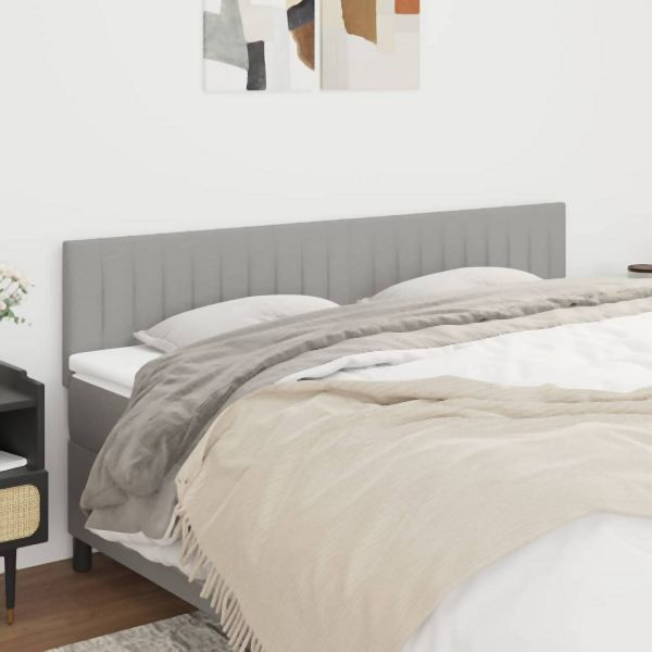 vidaXL Kopfteile 2 Stück Hellgrau 90x5x78/88 cm Stoff, 346270