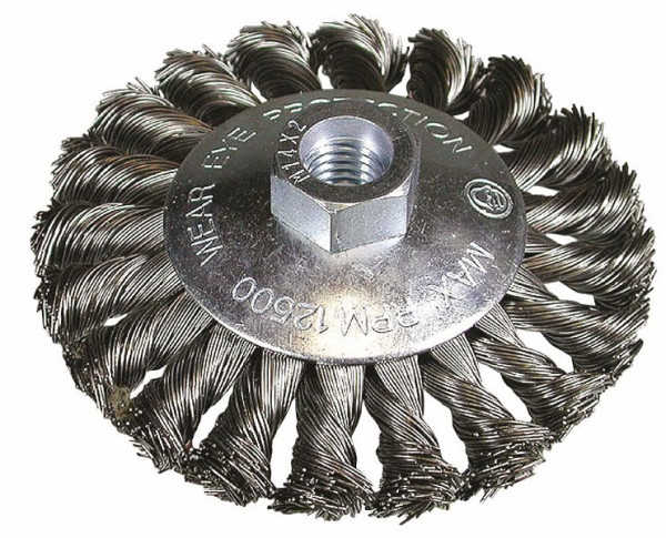 HiKOKI Stahldraht-Kegelbürste 100x0,5 mm/ M14, Stahl, gezopft, 751317