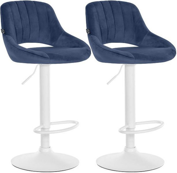 CLP Barhocker Milet Samt W, blau, VE: 2 Stück, 324465
