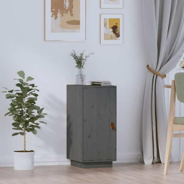 vidaXL Sideboard Grau 34x40x75 cm Massivholz Kiefer, 820114