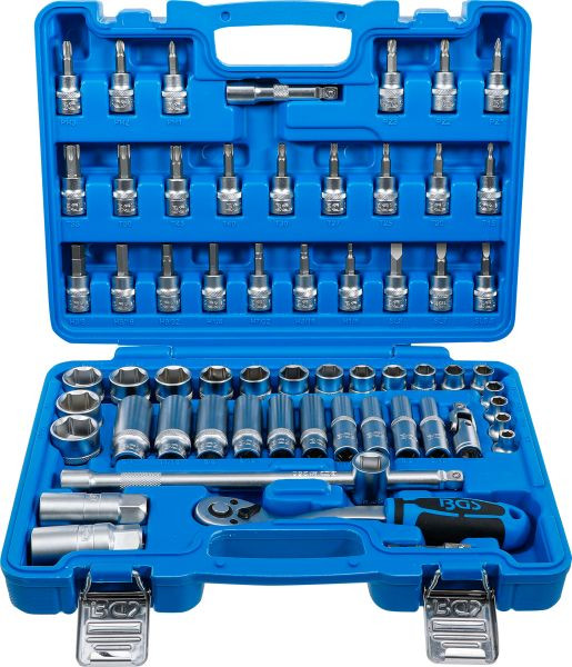 BGS Steckschlüssel-Satz, Antrieb 10 mm (3/8"), Zollgrößen, 61-teilig, 2215