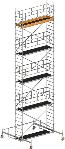 Layher Gerüst Uni Standard P2 SAFETY PLUS mit Doppelgeländer, Max. Plattformhöhe: 8,38 m, 1421108