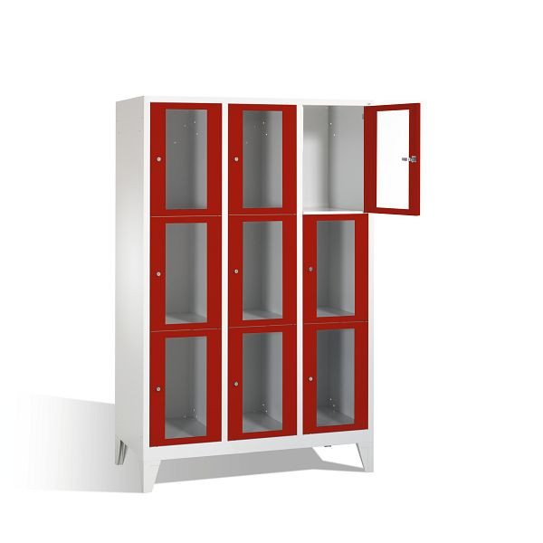 C+P Schließfachschrank Classic, H1850xB1200xT500mm, Farbe: Lichtgrau / Rubinrot, 8010A323 S10001