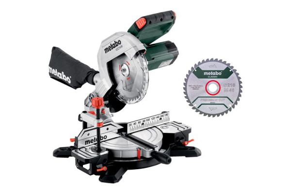 metabo Kappsäge KS 216 M Set Karton, leicht, präzise, anwenderfreundlich, 610216900