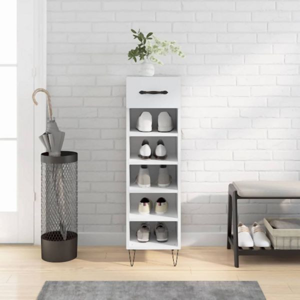 vidaXL Schuhschrank Weiß 30x35x105 cm Holzwerkstoff, 829668