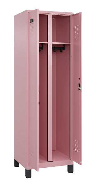 C+P Schwarz-Weiß-Spind Evolo PLUS, mit Füßen, 2 Abteile, 1950x600x500mm, 3015/3, Zylinderschloss, 049012-20 S10051