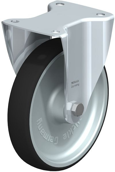 Blickle B-PATH 200R Stahlblech-Bockrolle mit Anschraubplatte, Thermoplastisches Polyurethan, Grau, 846999