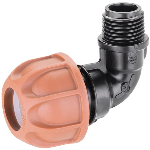 Claber Winkel-Klemmverbinder 1/2" (20 mm) mit 1/2" AG für unterirdische Bewässerung, VE: 20 Stück, CL903240000