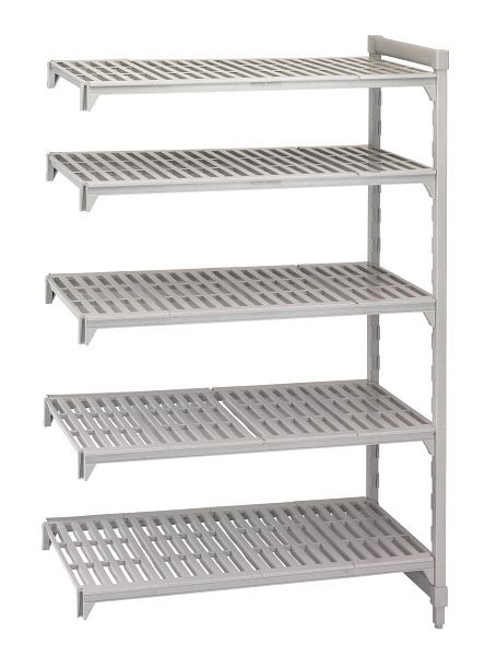 Cambro Camshelving® Premium, geschlitzte Anbaueinheit, 160 kg pro Fachboden, 5 Fachböden, 60 x 63,5 x 180 cm, MPA6618V5PKG490