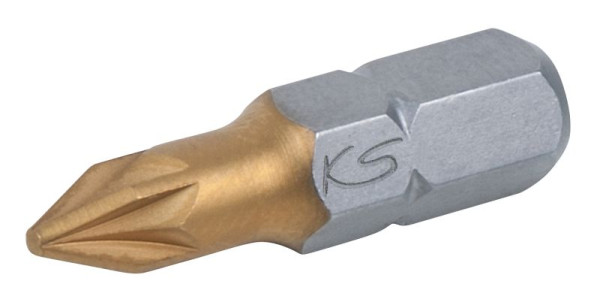 KS Tools 1/4" TiN Bit, 25mm, PZ1, 911.2648, 4042146553732