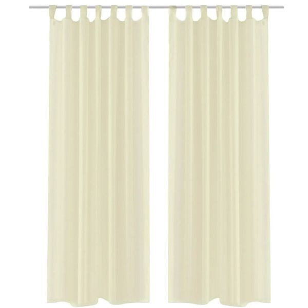 vidaXL 2 x Transparente Gardine Fertiggardine 140 x 245 cremefarben, 130202
