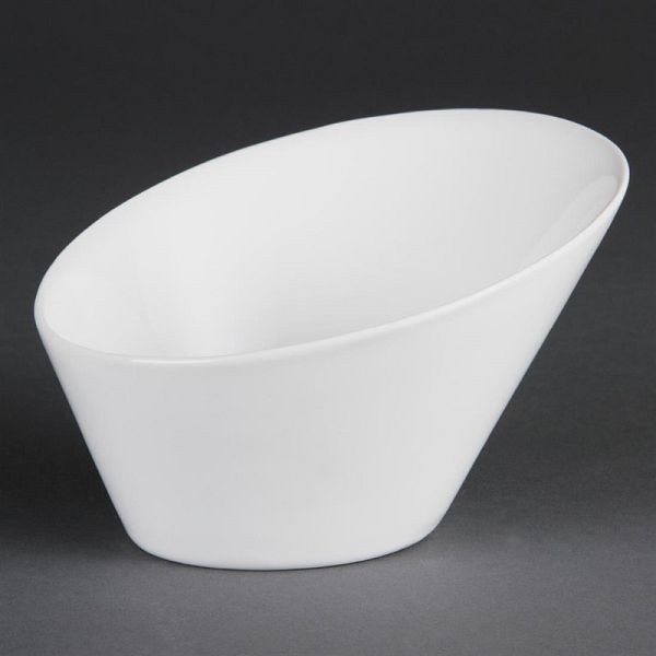 Olympia Whiteware ovale schräge Schüsseln 18 x 20cm, VE: 3 Stück, CB080