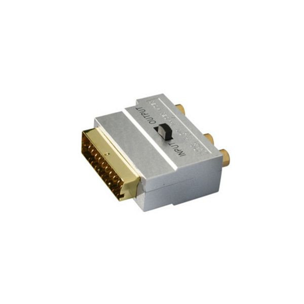 shiverpeaks BASIC-S, Scart-Adapter mit 3 Cinchkupplungen, 4-pol MINI DIN-Kupplung und IN / OUT Schalter, BS94035-HQ