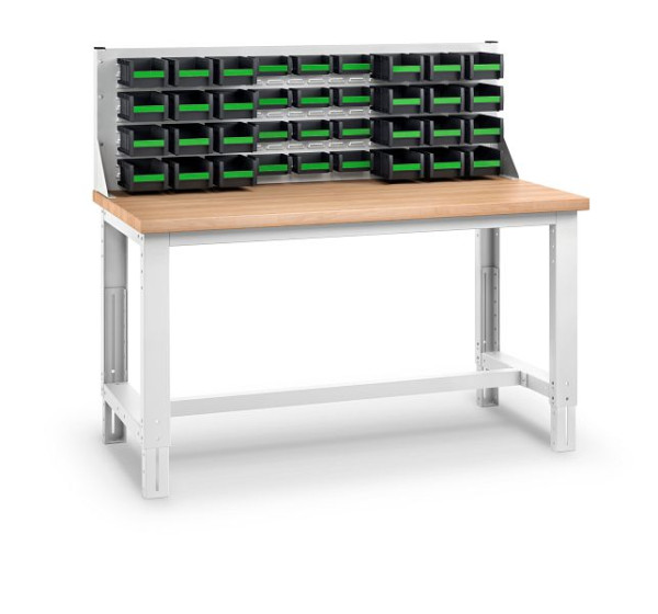 bott cubio Aufsatzrahmenset mit Schlitzplatte 64 bottBoxen BxTxH: 2000 x 230 x 960 mm, RAL 7035, 41011130.16