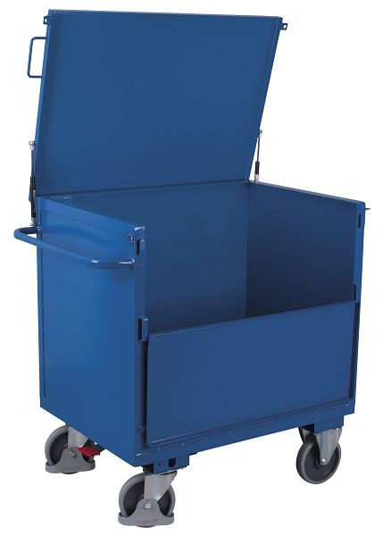 VARIOfit Blechkastenwagen fest verschweißt, mit Deckel, Ladefläche: 1.190 x 790 mm, RAL 5010 enzianblau, sw-800.415