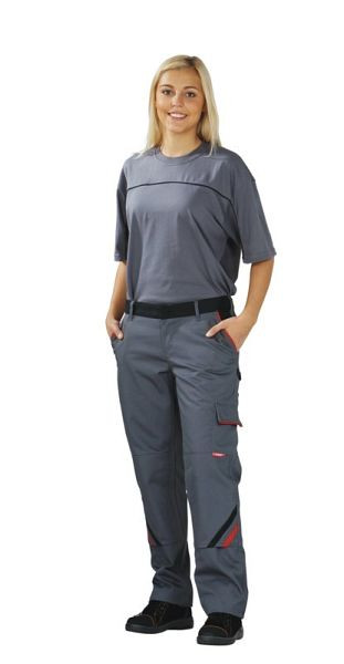 Planam Highline Damen Bundhose, schiefer/schwarz/rot, Größe 38, 2329038
