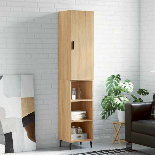 vidaXL Highboard Sonoma-Eiche 34,5x34x180 cm Holzwerkstoff, 3198996