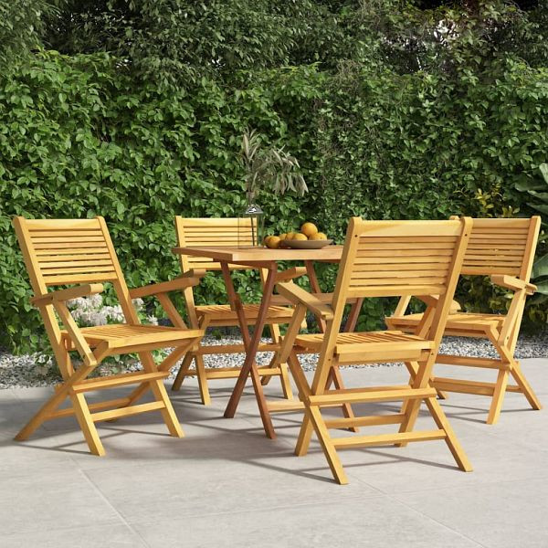 vidaXL Gartenstühle 4 Stück Klappbar 55x62x90 cm Massivholz Teak, 3155067