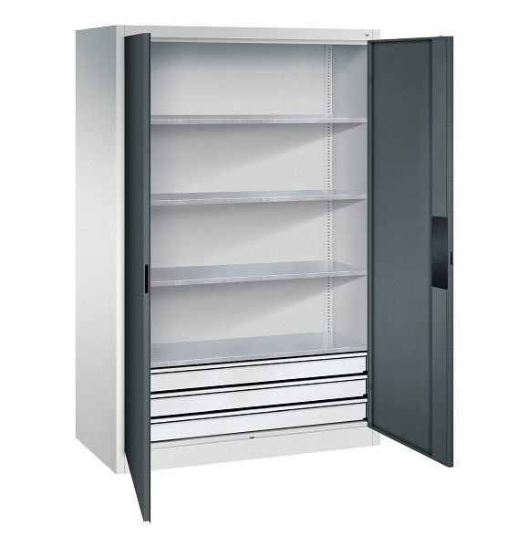 C+P Werkzeugschrank Acurado, H1950xB1200xT600mm, 7035/7016, 3 Einlegeböden, Traglast 110 kg, 8932-523 S10171