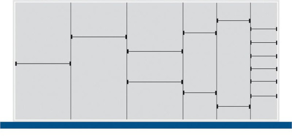 bott cubio Sortiment mit 19 Trennwänden 5 x Trennwand/14 x Steckwand BxTxH: 1300 x 750 x 52 mm, verzinkt, 43020701.51