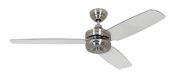CasaFan Deckenventilator Night Flight Chrom gebürstet-Acrylglas transparent mit Fernbedienung, 9313217