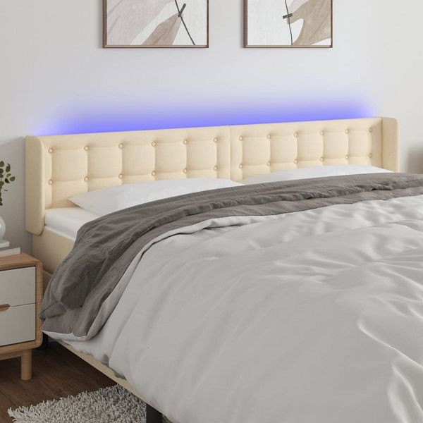 vidaXL LED Kopfteil Creme 183x16x78/88 cm Stoff, 3123689