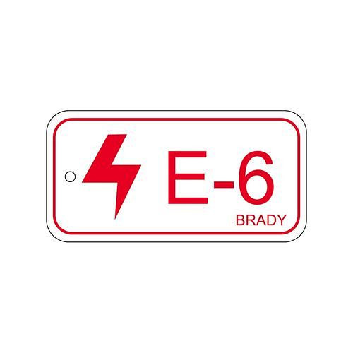 Brady Anhänger für Energiequellen, elektrischer Bereich, Beschriftung E-6, VE: 25 Stück, 311926