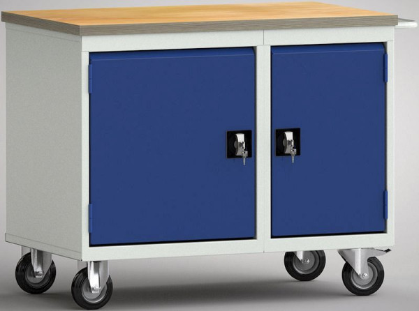 KLW Standard-Werkbank - 1000 x 620 x 830 mm L x T x H, links & rechts 550 mm, WS824N-1000M20-X7039