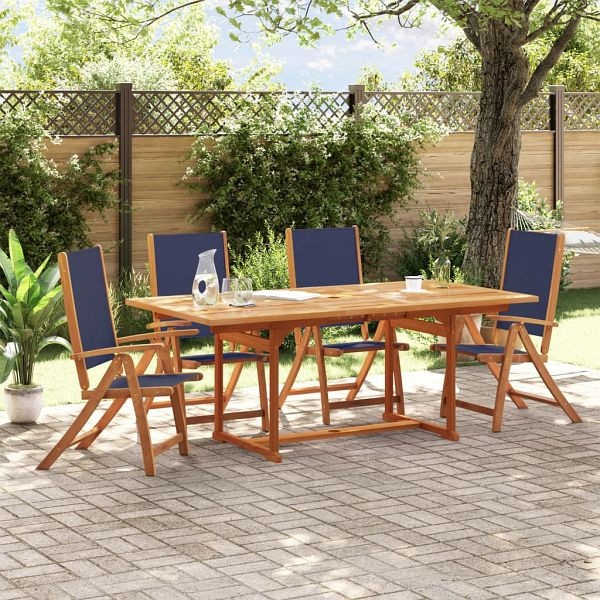 vidaXL Gartenstühle 4 Stück Klappbar Massivholz Akazie und Textilene, 3279241