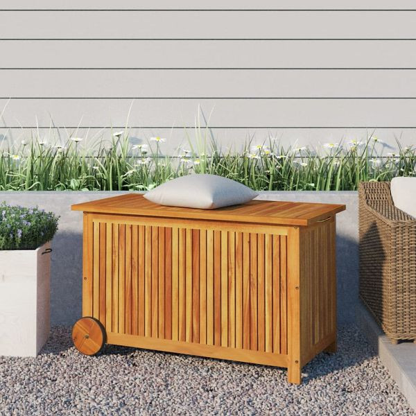 vidaXL Gartentruhe mit Rollen 90x50x58 cm Massivholz Akazie, 319711