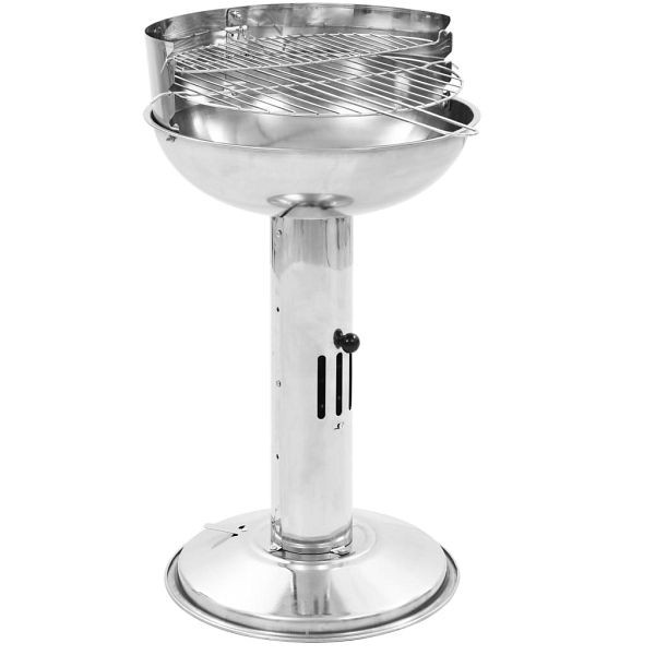 vidaXL Holzkohlegrill mit Standfuß Edelstahl, Material: Edelstahl, 47853