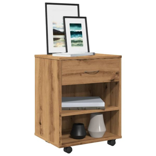 vidaXL Rollcontainer Artisan-Eiche 46x36x59 cm Holzwerkstoff, 856661