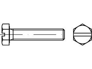 Sechskantschrauben DIN 933 8.8 M 8 x 30 -Sz galvanisch verzinkt mit Schlitz VE=S (200 Stück)
